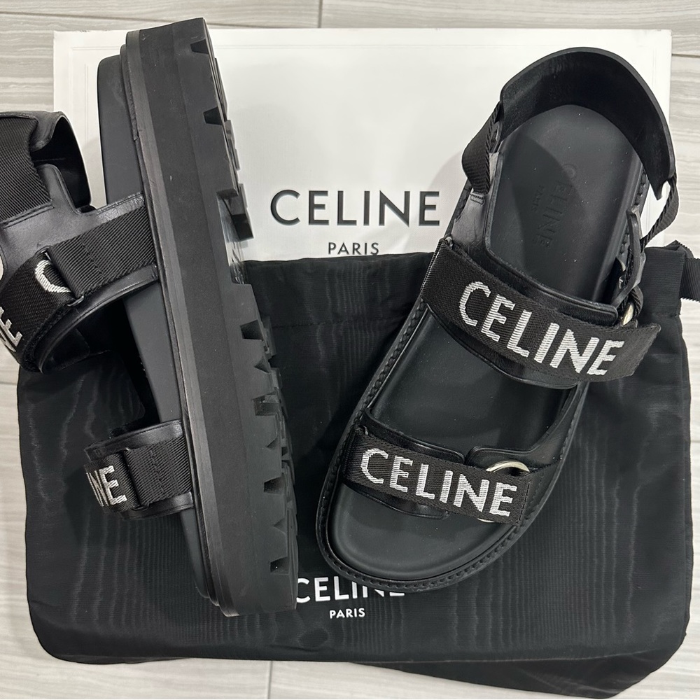 Celine women sandals worn once for a couple hours Basically new size 40 US 10